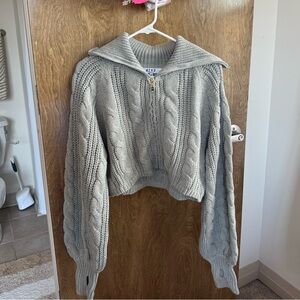 Grey Bandit Zip Up Grey Sweater